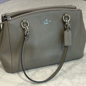 Coach Small Christie Grey Leather Carryall Satchel Handbag